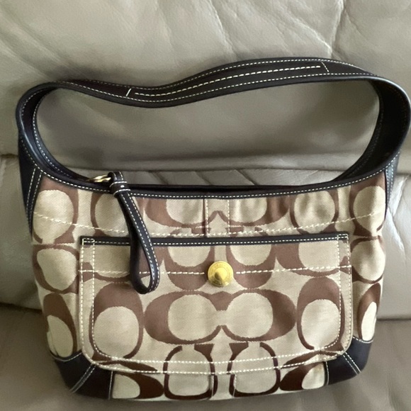 Coach Handbags - Authentic Coach Signature Fabric & Brown Leather Trim Hobo Shoulder